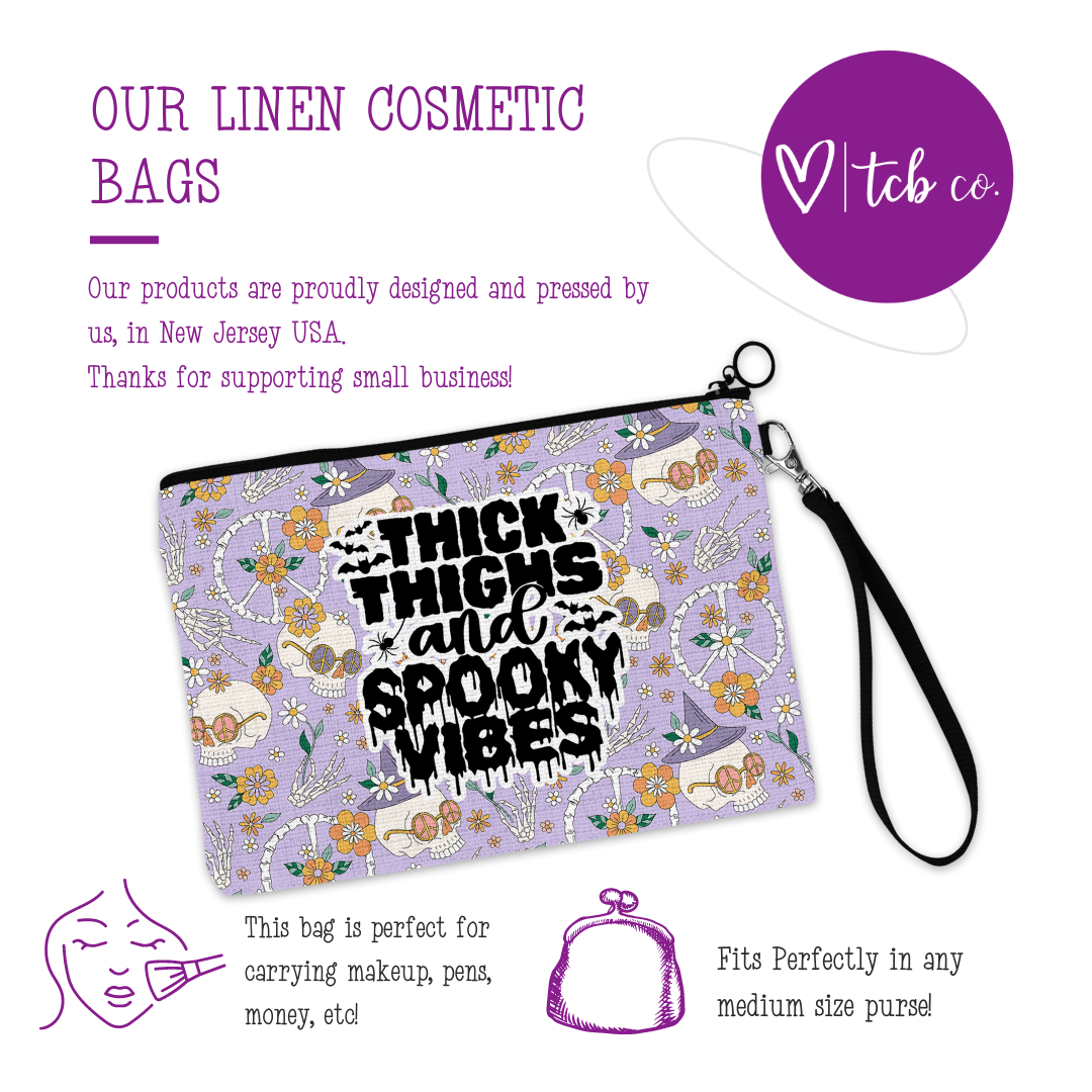 Thick Thighs and Spooky Vibes Cosmetic Bag