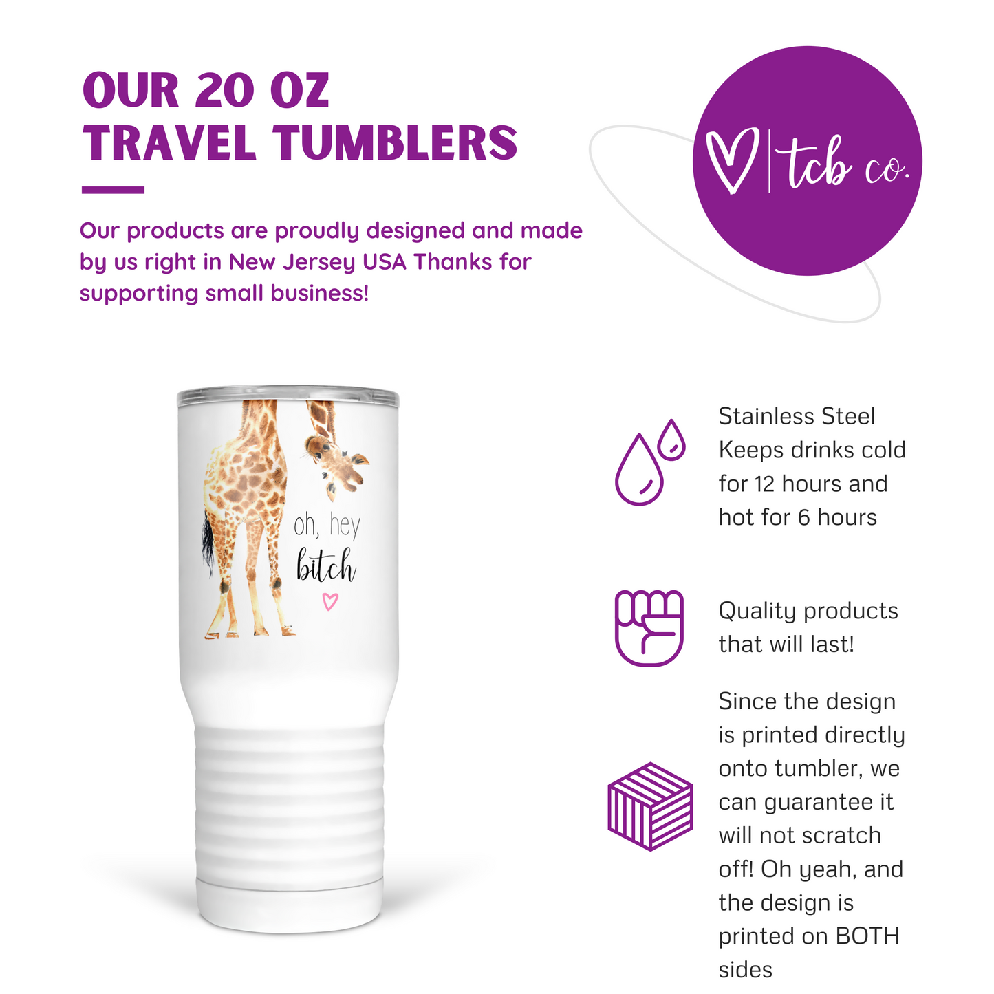 Oh Hey Bitch 20 Oz Travel Tumbler