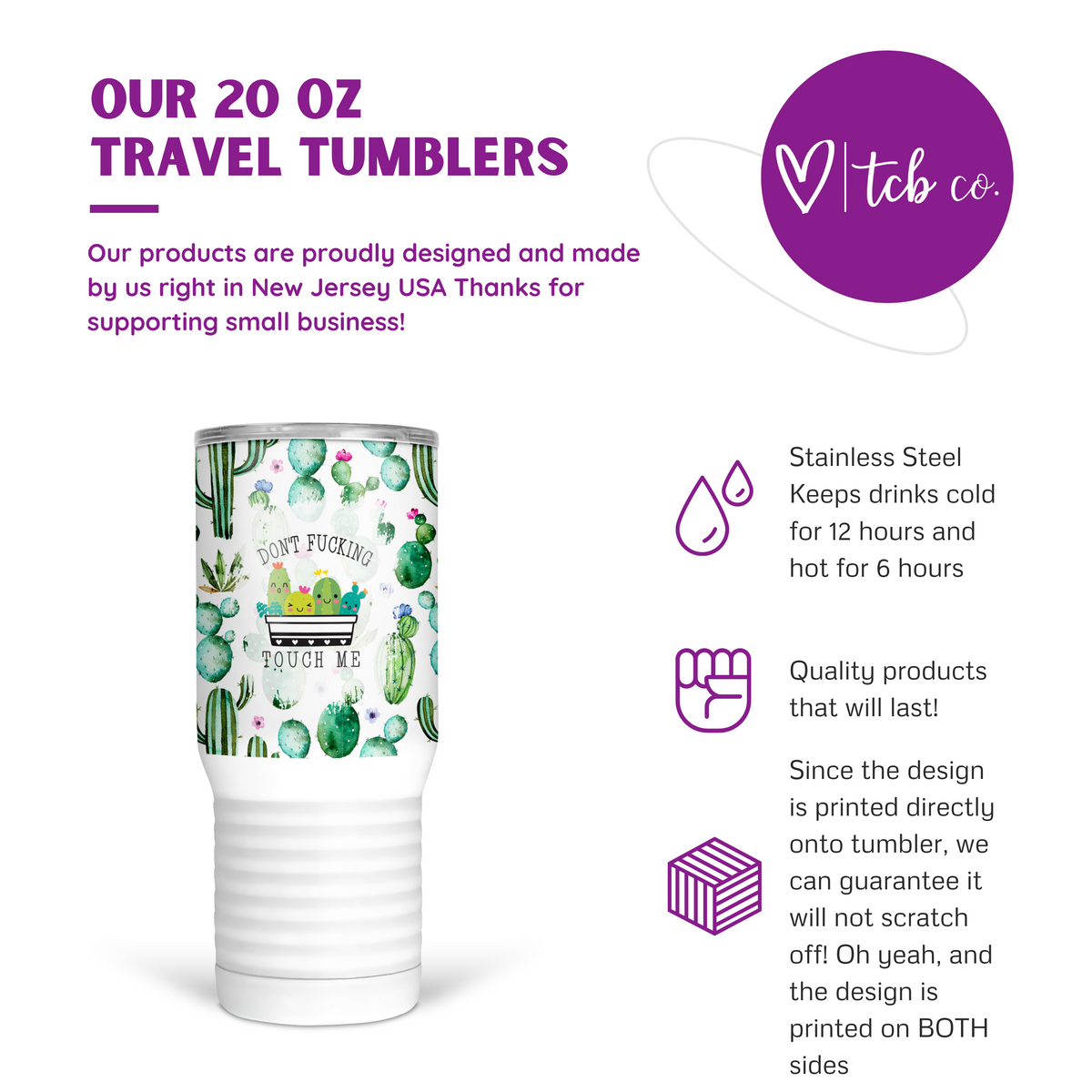 Don't Fucking Touch Me 20 Oz Travel Tumbler