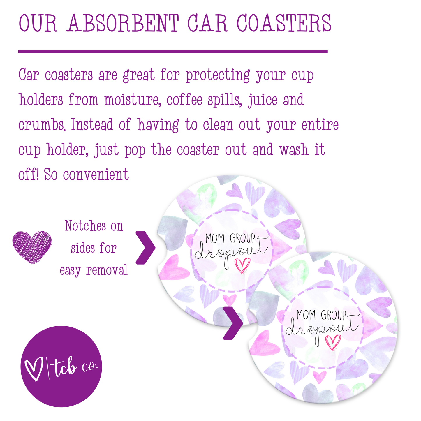 Mom Group Dropout Car Coaster Set (Set of 2)