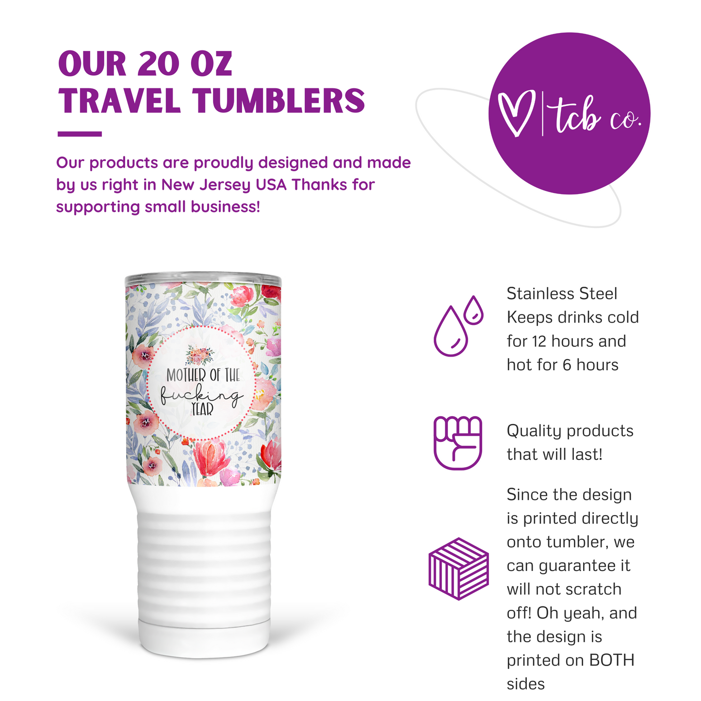 Mother Of The Fucking Year 20 Oz Travel Tumbler