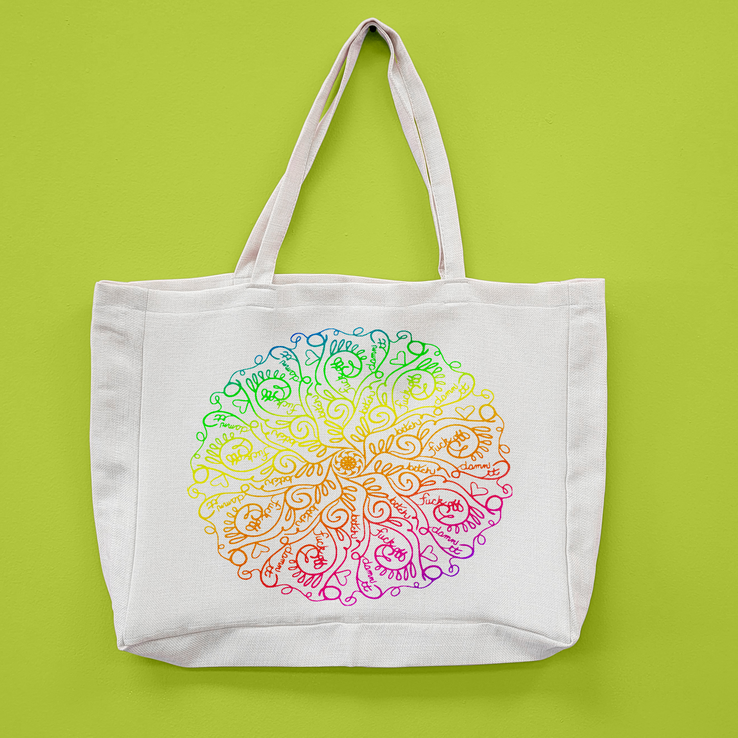 Sweary Mandala Oversized Tote Bag