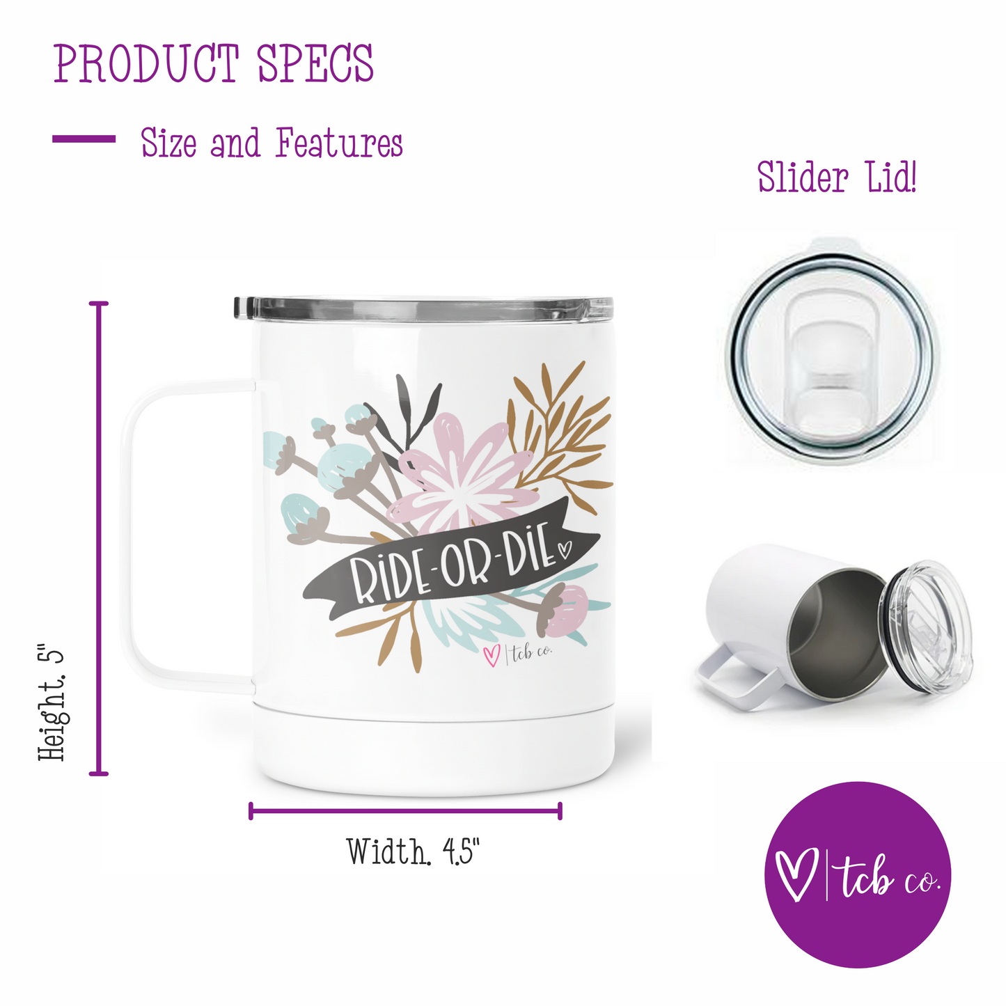 Ride or Die Mug With Lid