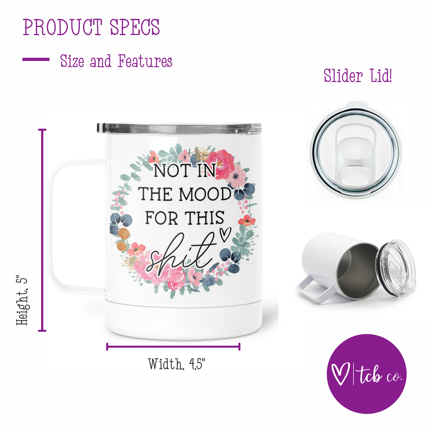 Not In The Mood For This Shit Mug With Lid