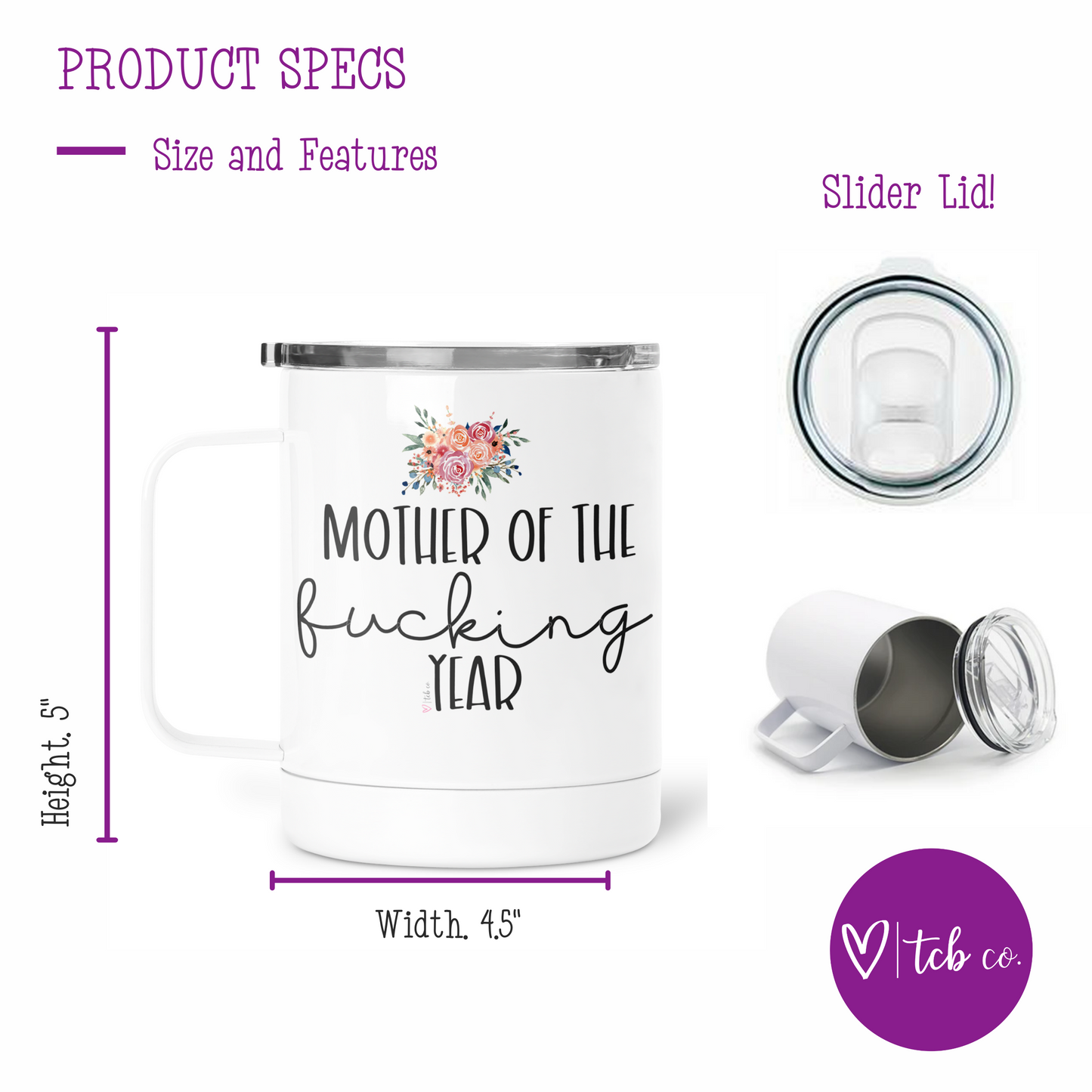 Mother Of The Fucking Year Mug With Lid