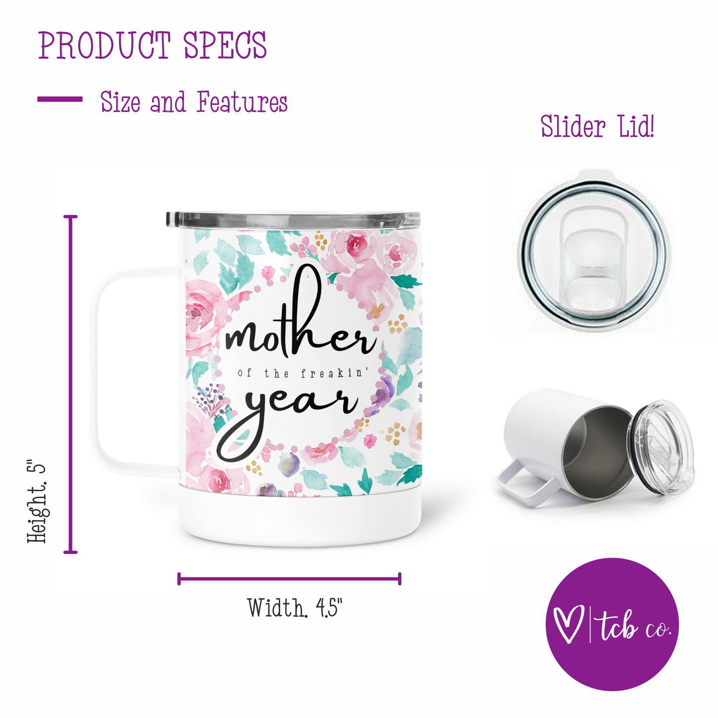 Mother of the Freaking Year Mug With Lid