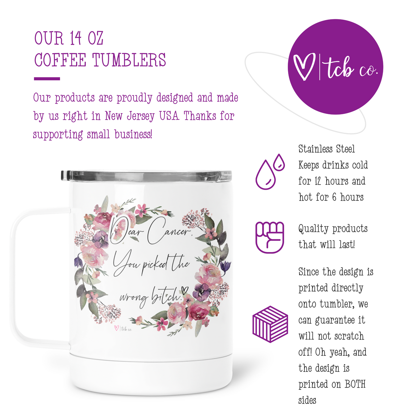 Dear Cancer You Picked The Wrong Bitch Mug With Lid