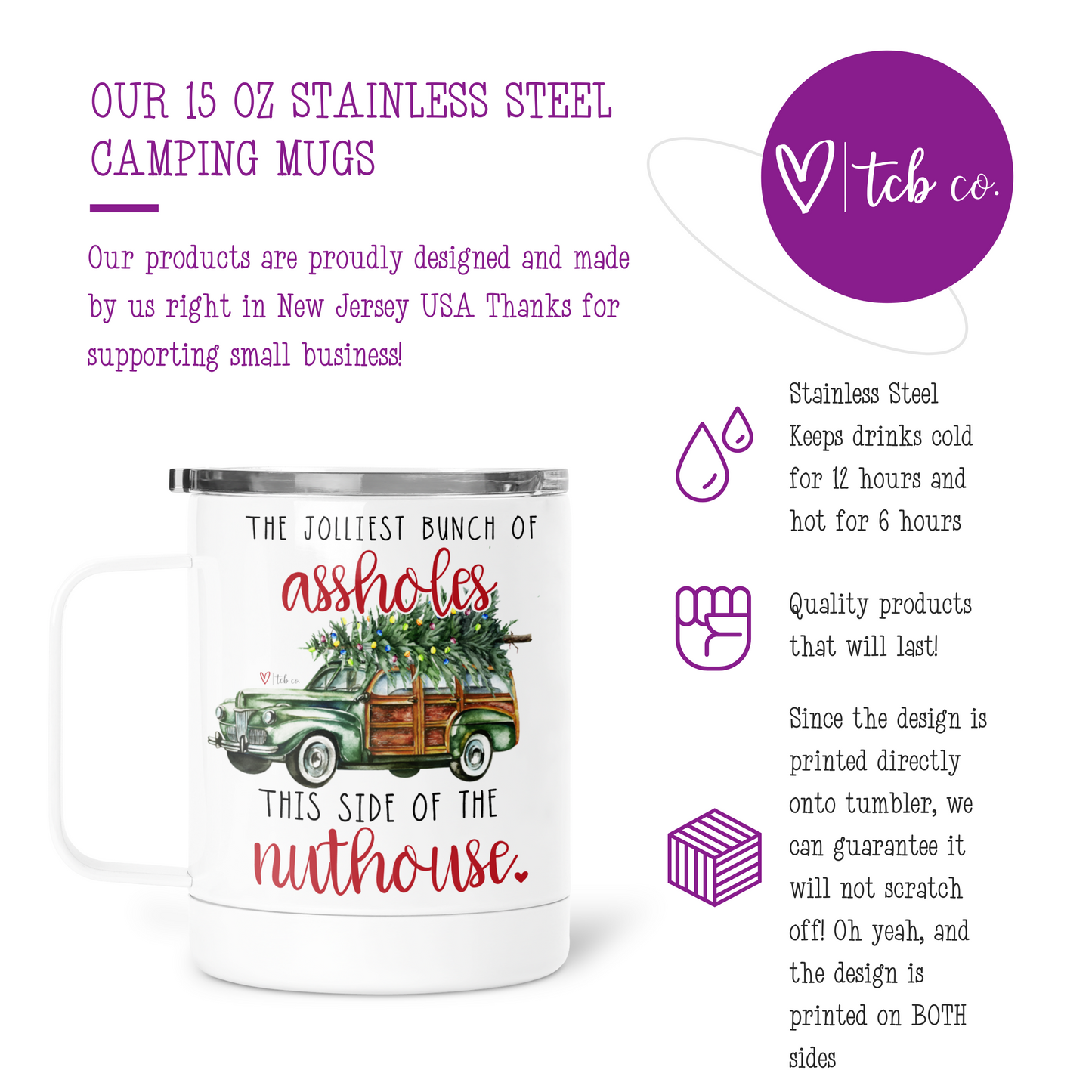 Jolliest Bunch Of Assholes Mug With Lid