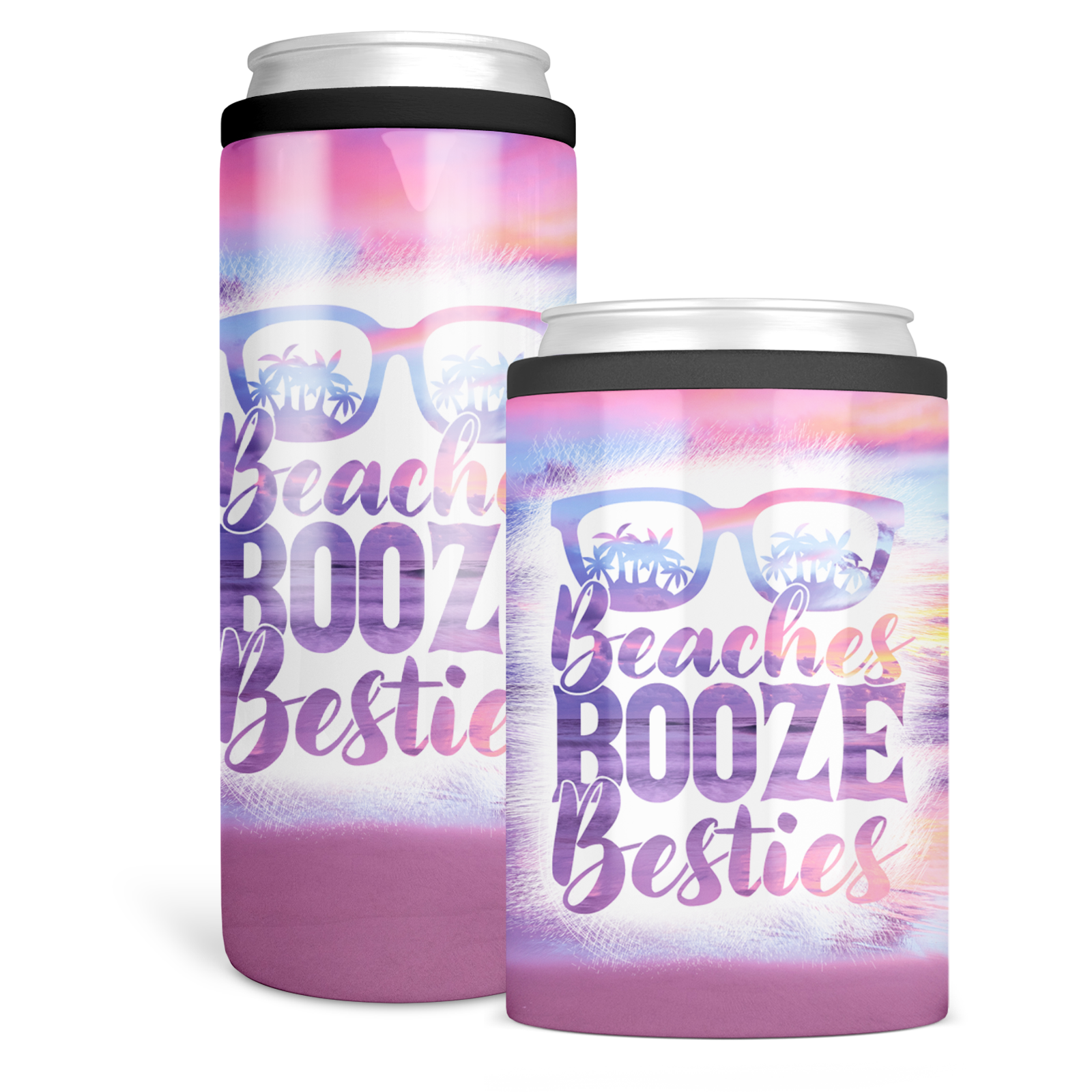 Boats Booze & Besties Can Coolers