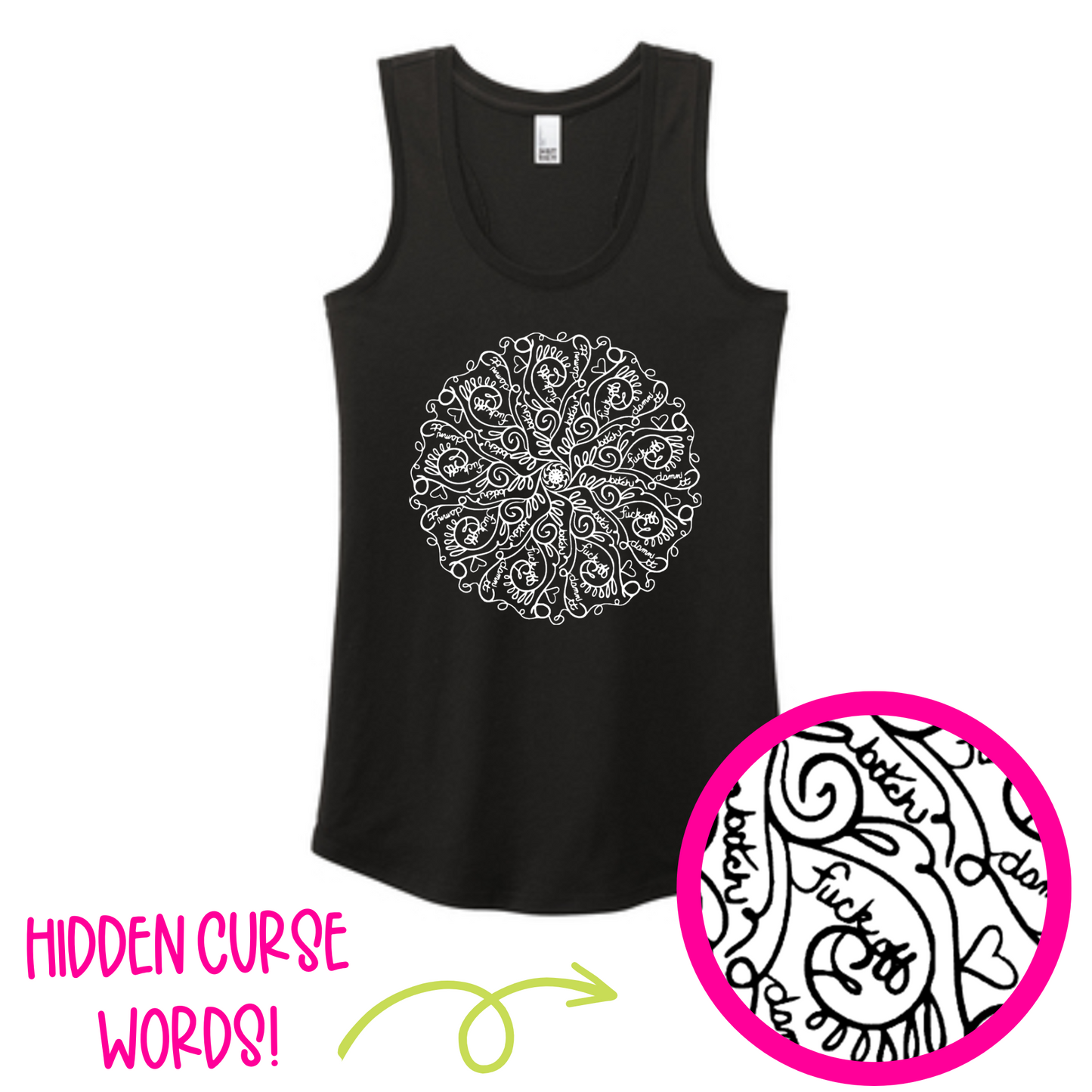 Curse Word Mandala Racerback Tank