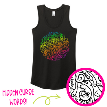 Curse Word Mandala Racerback Tank