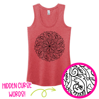 Curse Word Mandala Racerback Tank