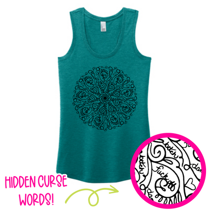 Curse Word Mandala Racerback Tank