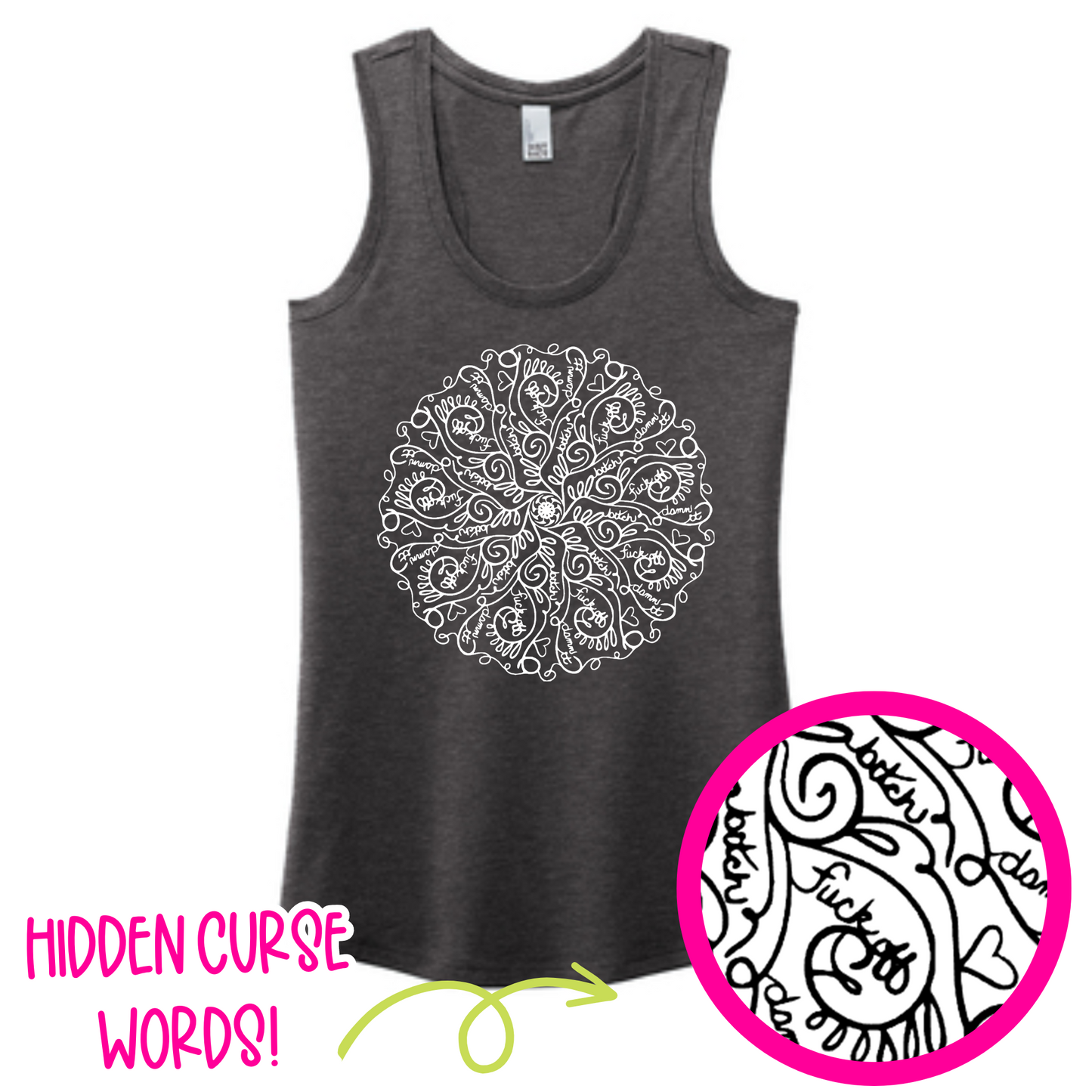 Curse Word Mandala Racerback Tank