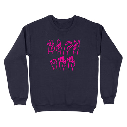 Funny 'F Off' in Sign Language Crewneck