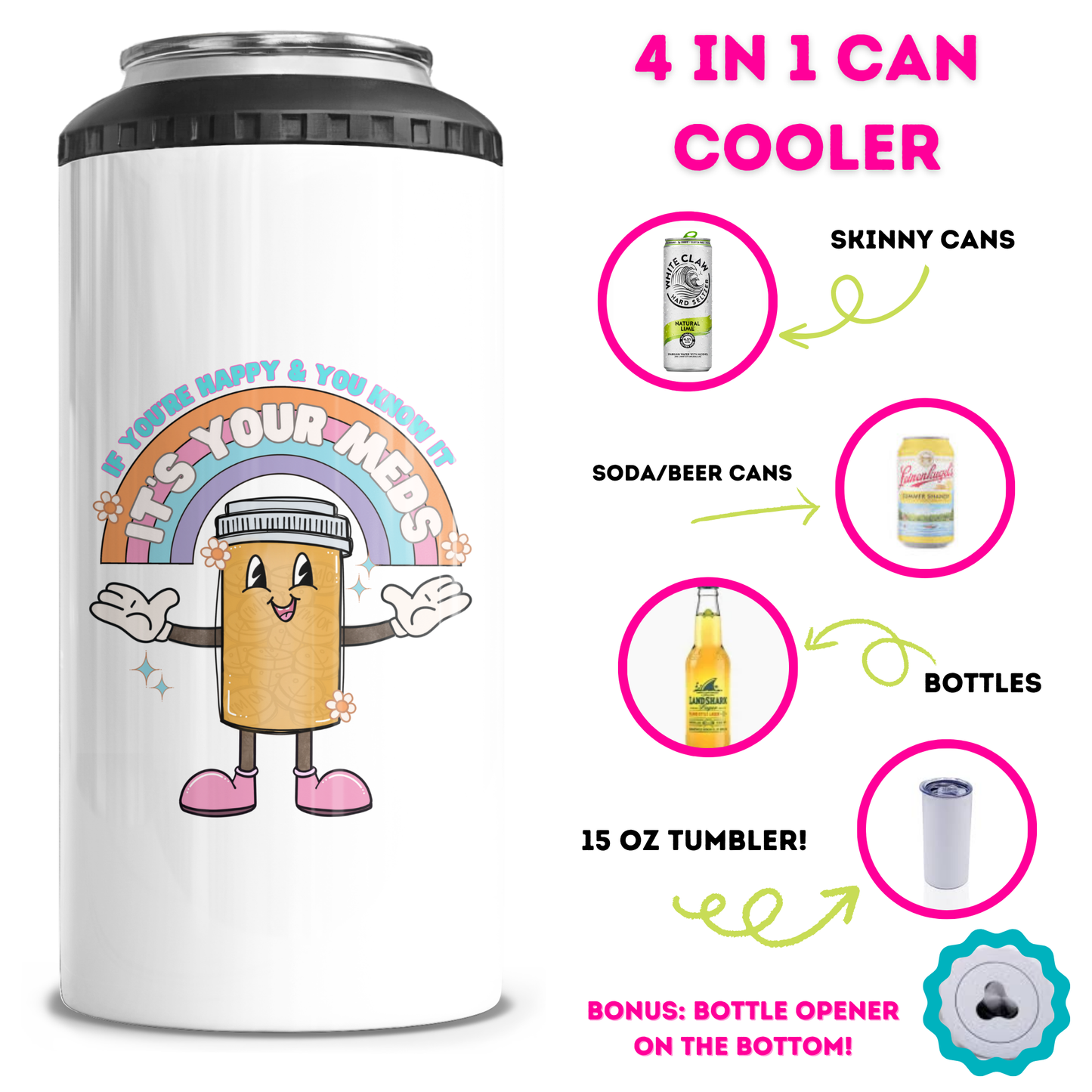 It's Your Meds 4 in 1 Can Cooler