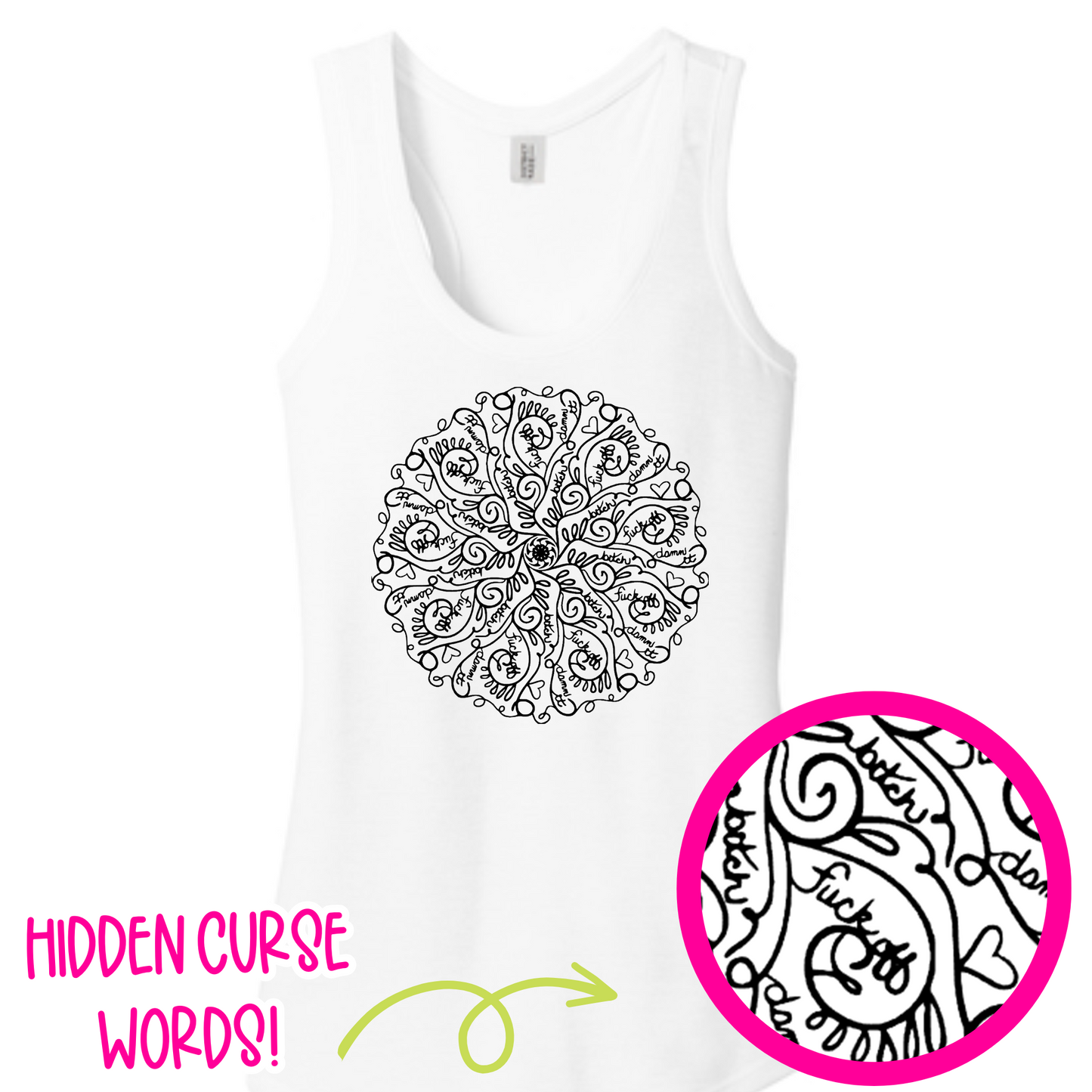 Curse Word Mandala Racerback Tank