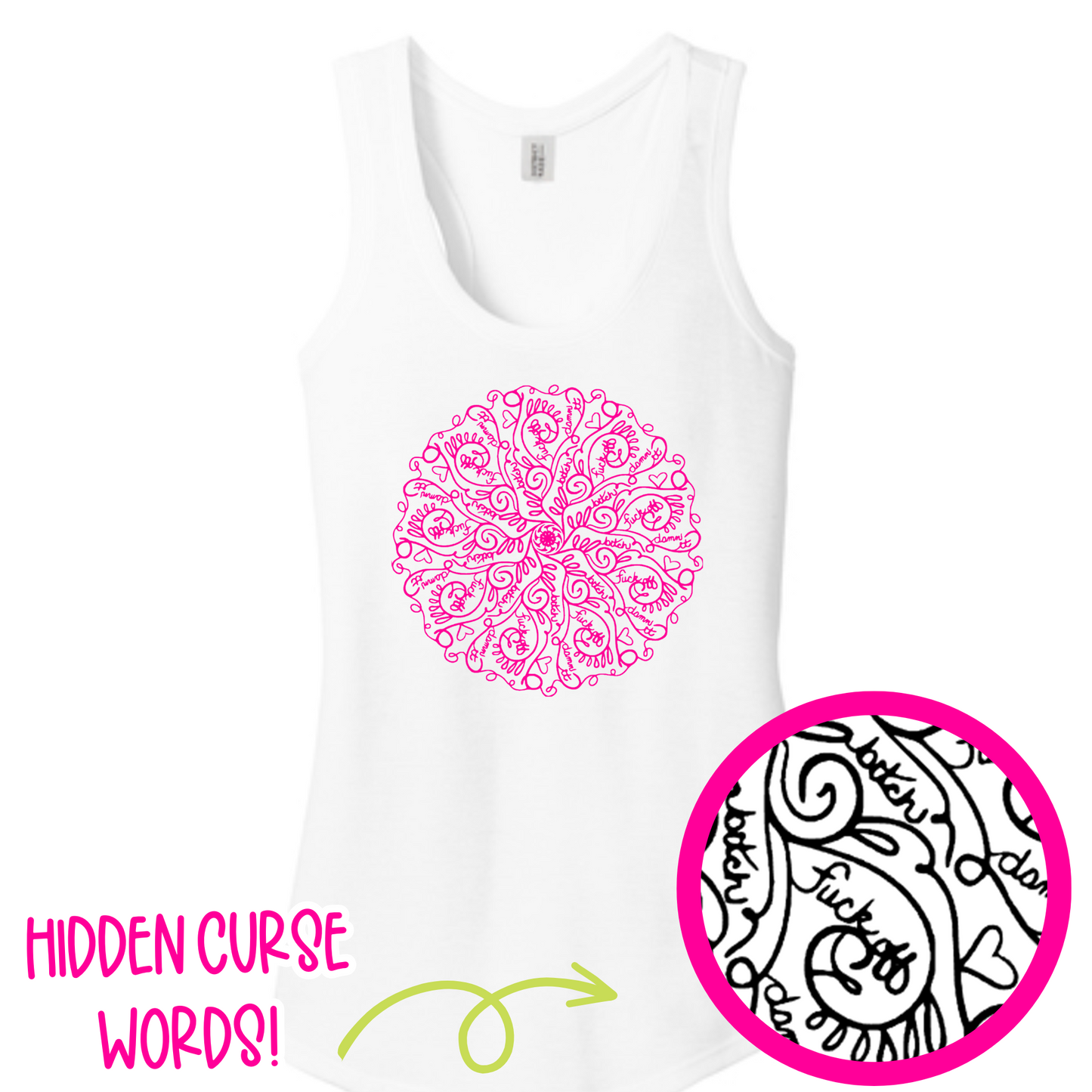 Curse Word Mandala Racerback Tank