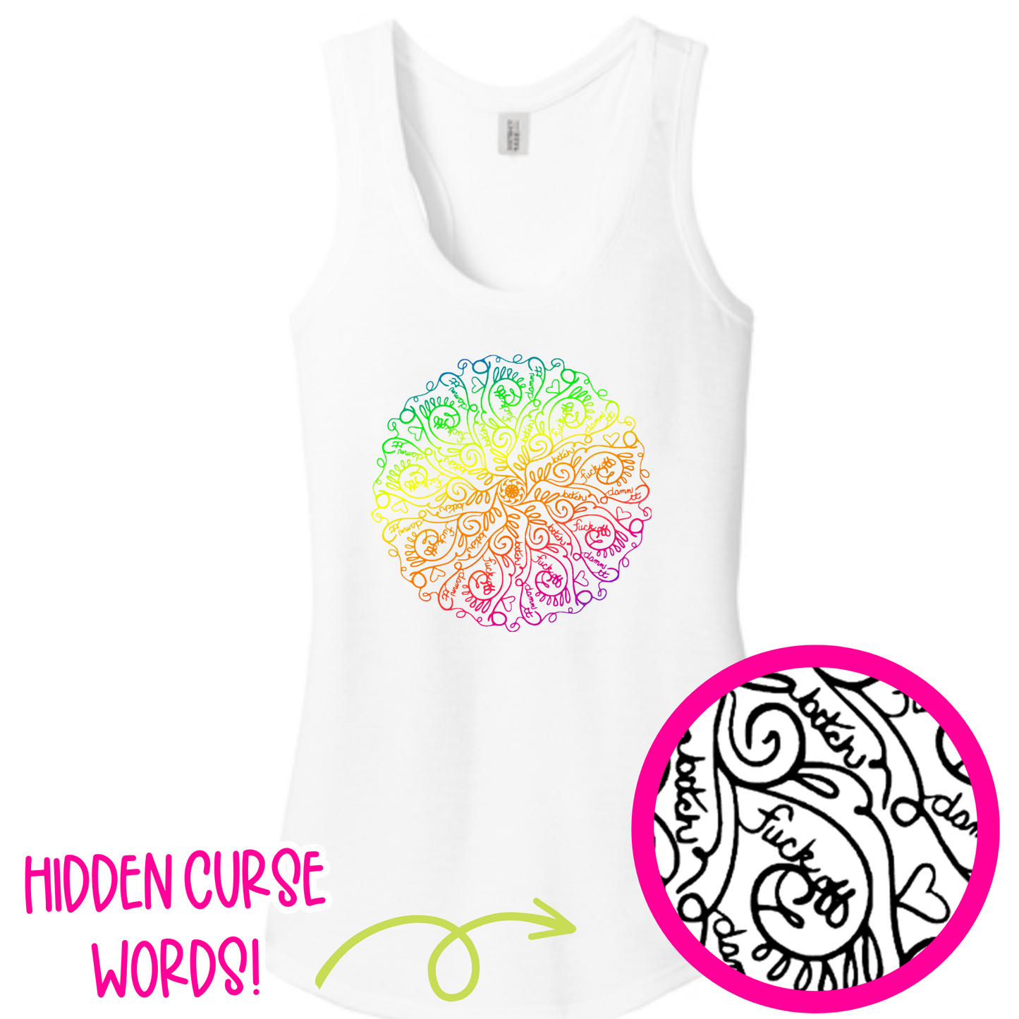 Curse Word Mandala Racerback Tank