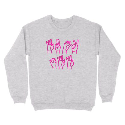 Funny 'F Off' in Sign Language Crewneck