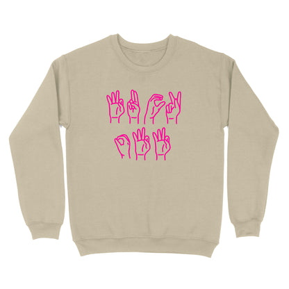 Funny 'F Off' in Sign Language Crewneck