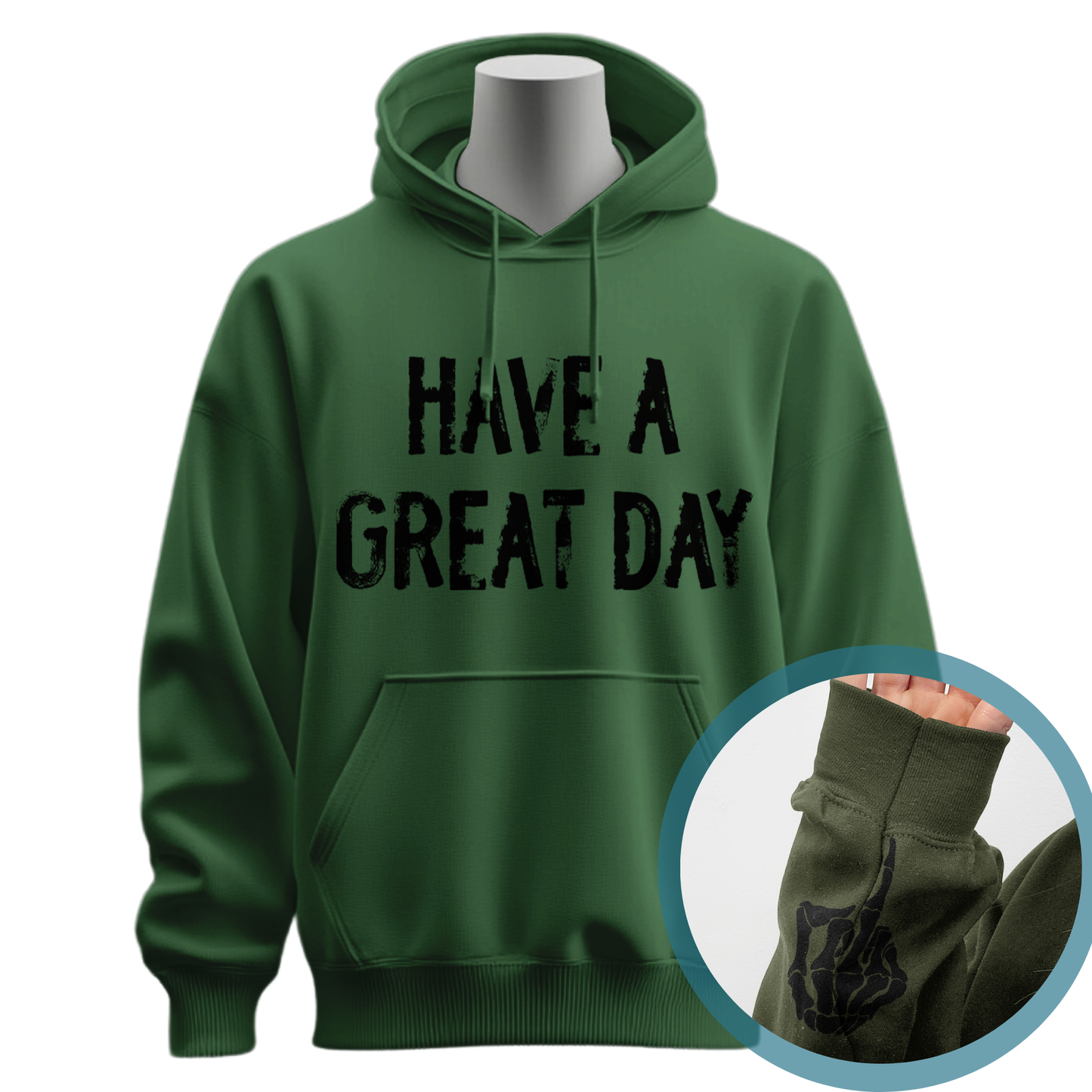 Have A Great Day Middle Finger Hoodie (Distressed)