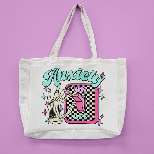 Anxiety On Oversized Tote Bag