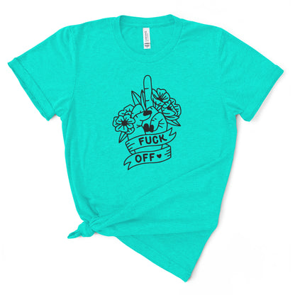 Fuck Off Floral Middle Finger TShirt