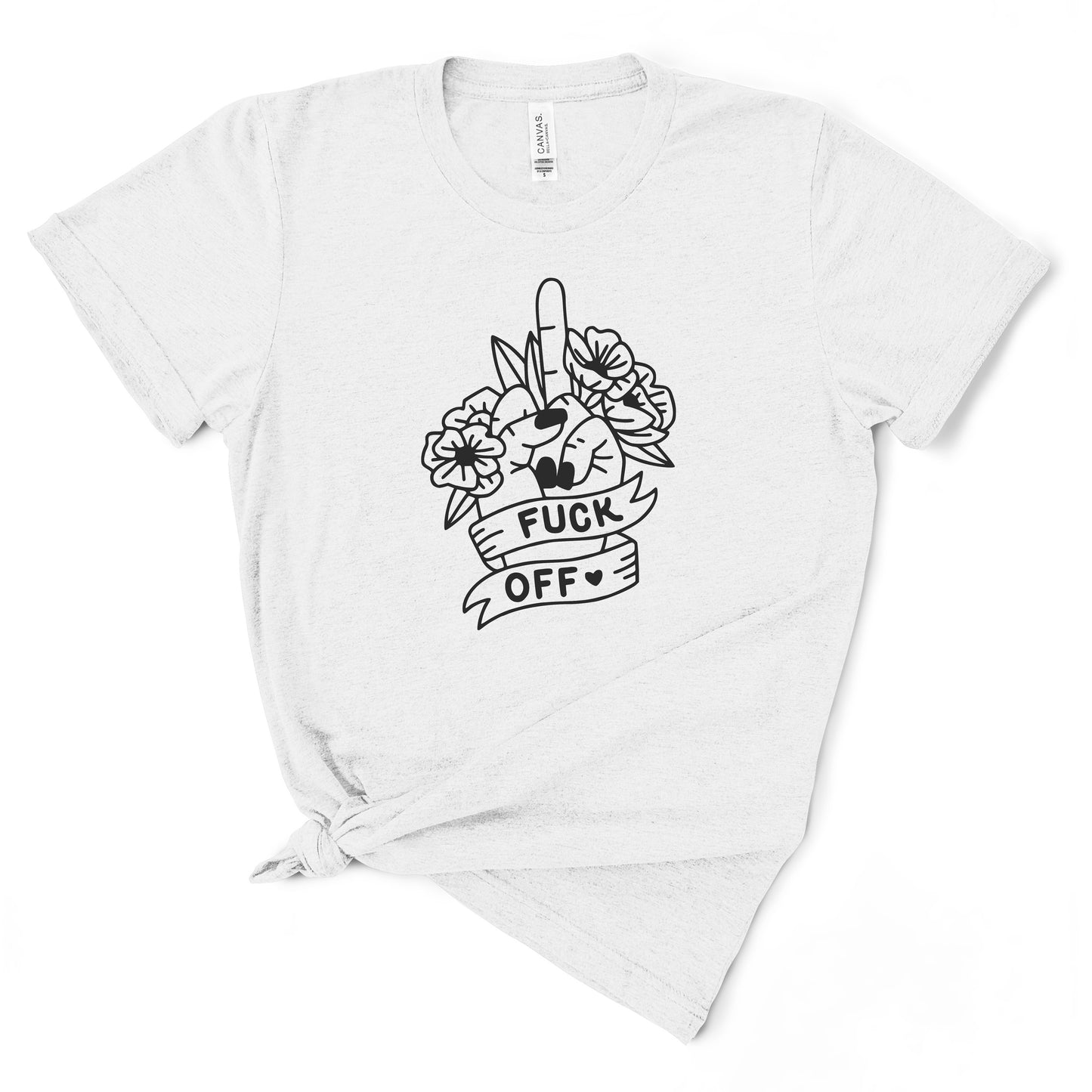 Fuck Off Floral Middle Finger TShirt