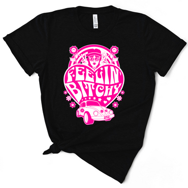 Feelin' Bitchy Neon Pink Print TShirt