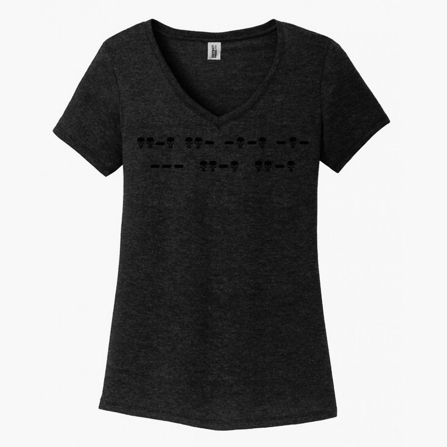 Fuck Off Morse Code (Skulls) Women's V-Neck (Ladies Fit)