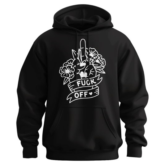 Fuck Off Floral Middle Finger Hoodie