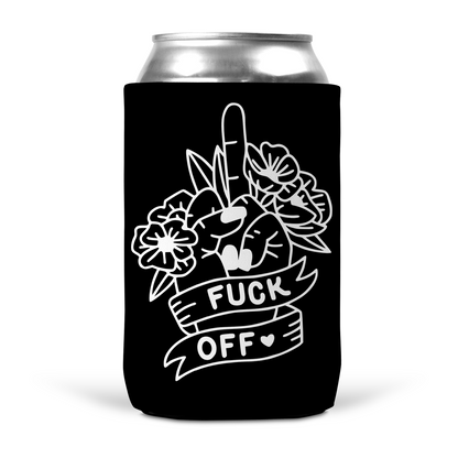Fuck Off Middle Finger Floral Koozie