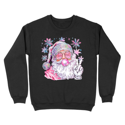 Pink Bubble Gum Santa Crewneck