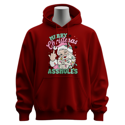 Funny Merry Christmas Assholes Hoodie