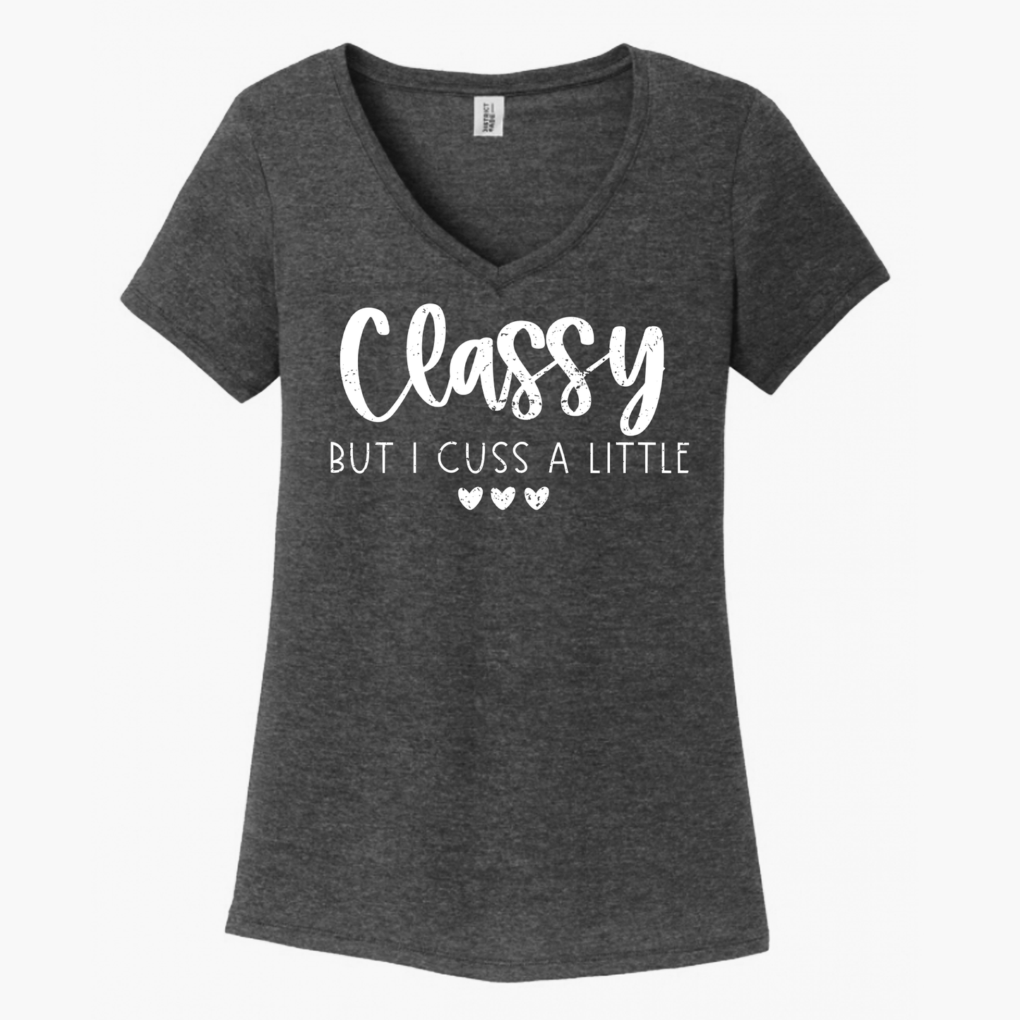 Classy But I Cuss A Little Women's V-Neck (Ladies Fit)