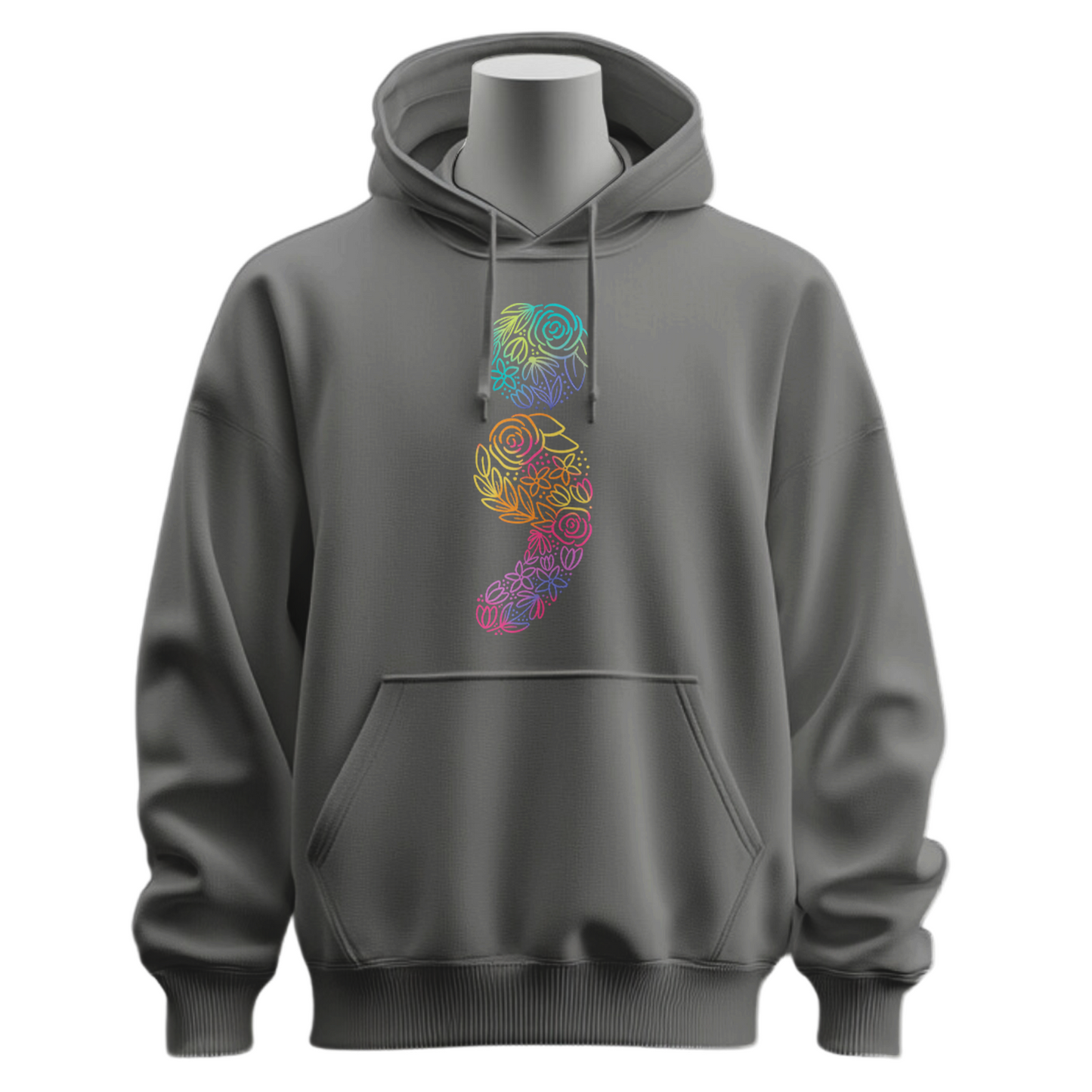 Floral Semicolon Hoodie