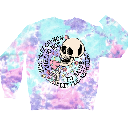 Just A Mom Trying Not To Raise Assholes Crewneck