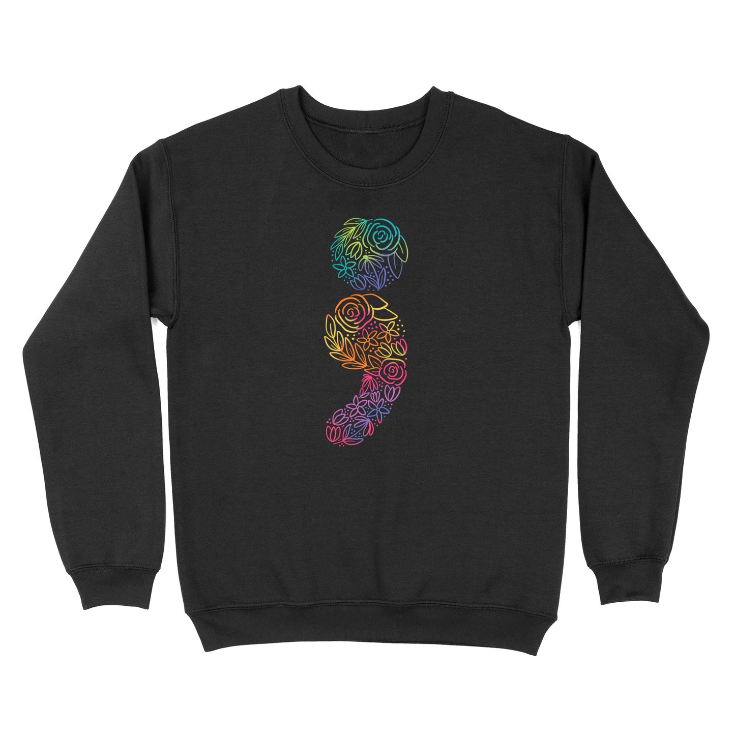 Floral Semicolon Crewneck