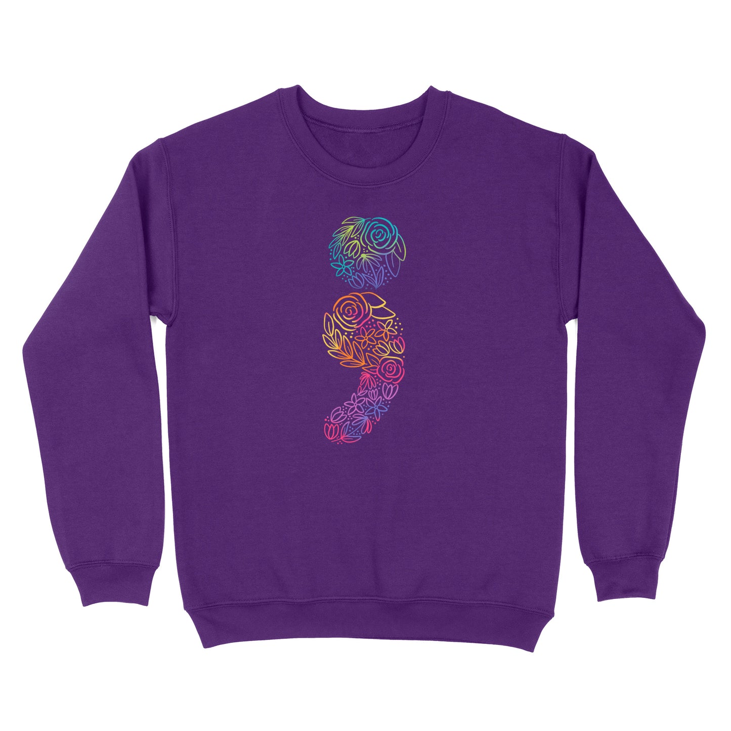 Floral Semicolon Crewneck