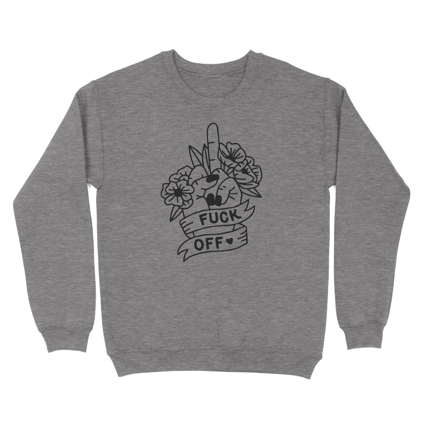 Fuck Off Floral Middle Finger Crewneck