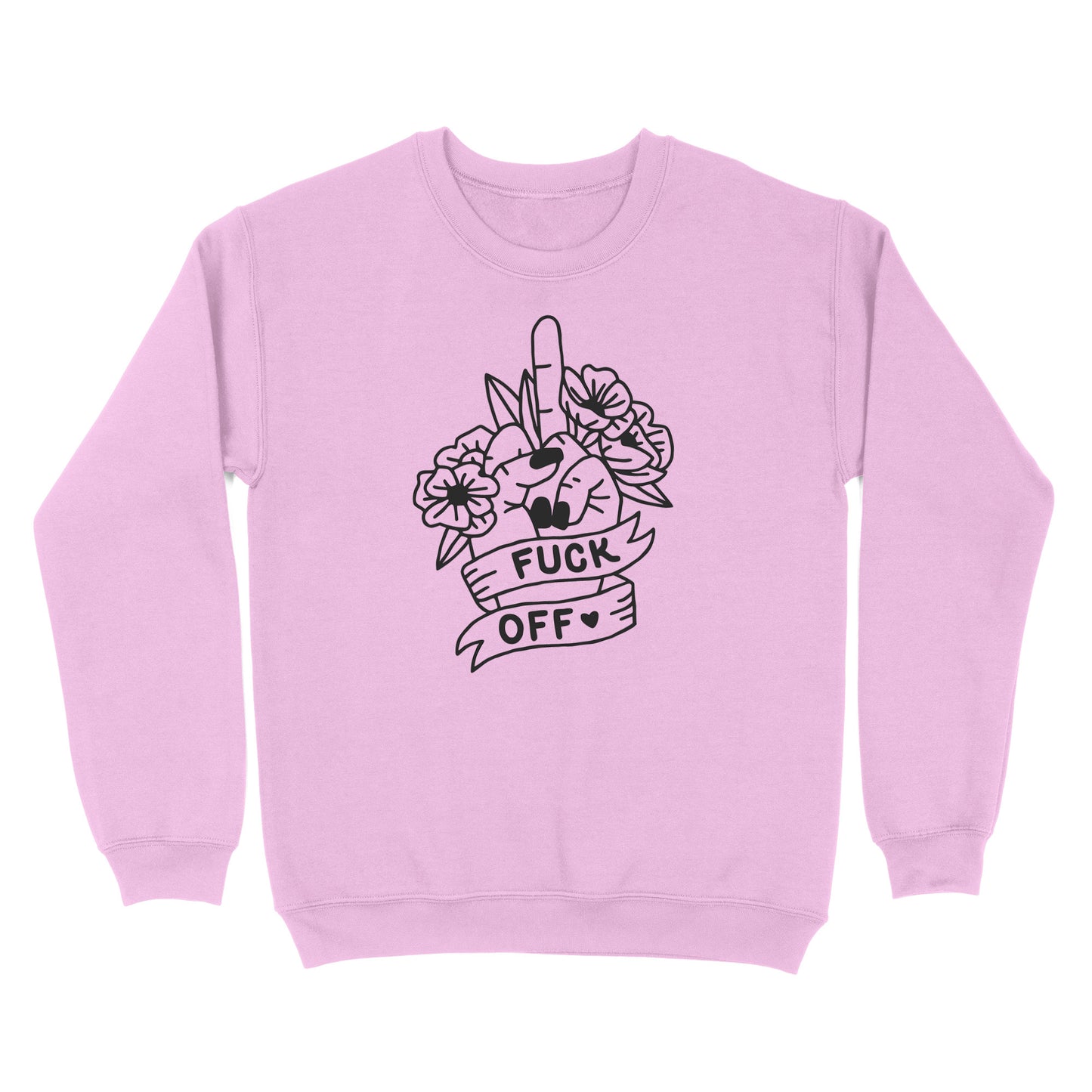 Fuck Off Floral Middle Finger Crewneck