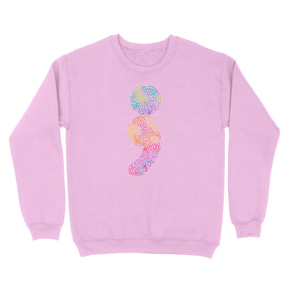 Floral Semicolon Crewneck