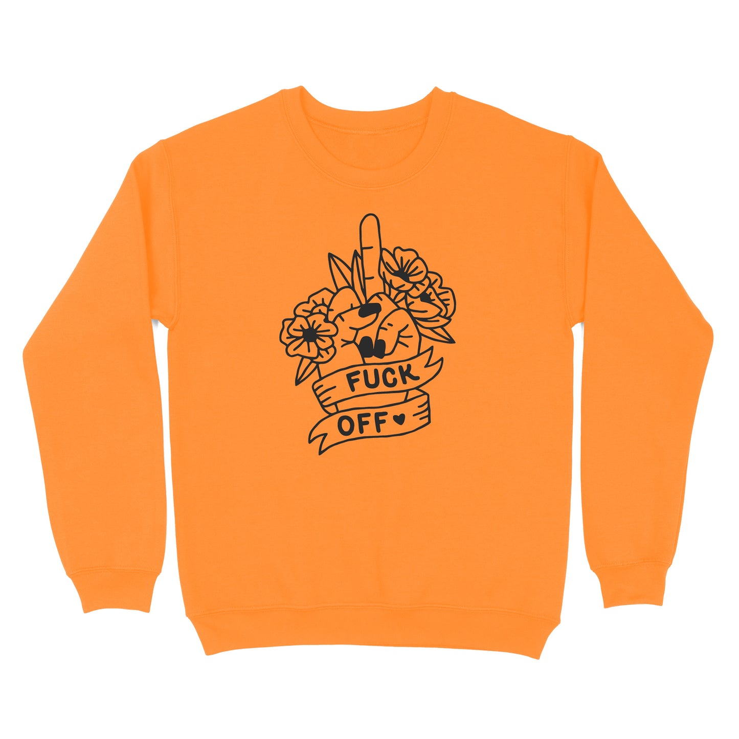 Fuck Off Floral Middle Finger Crewneck