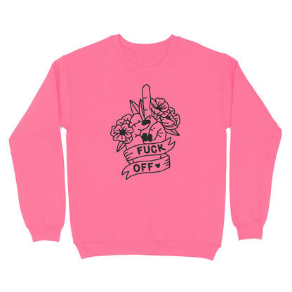 Fuck Off Floral Middle Finger Crewneck