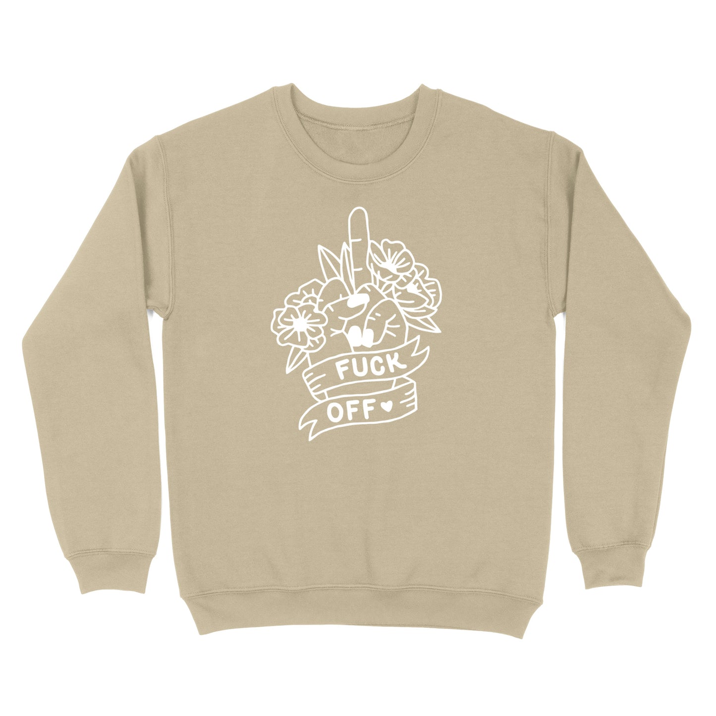 Fuck Off Floral Middle Finger Crewneck