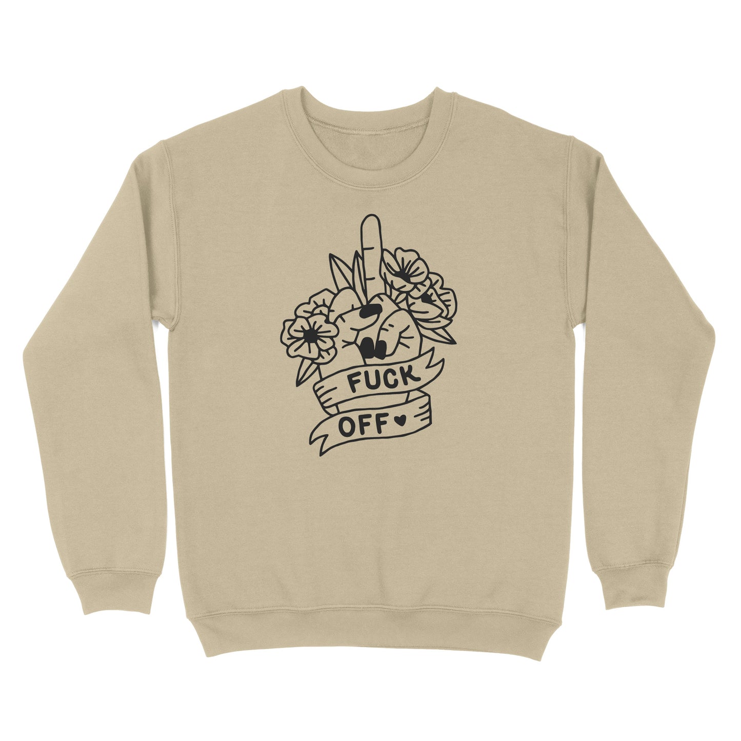 Fuck Off Floral Middle Finger Crewneck