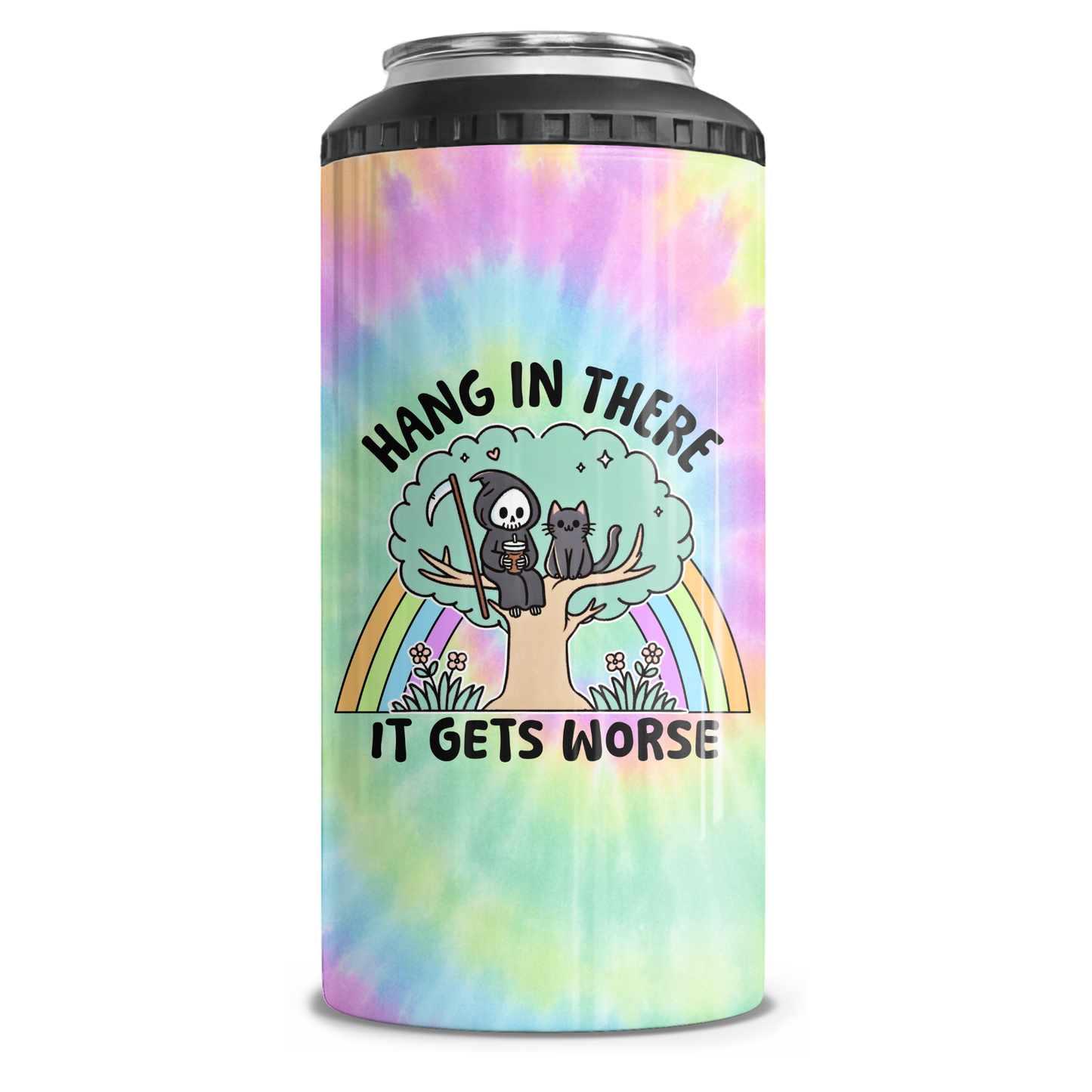 Hang In There It Gets Worse 4 in 1 Can Cooler