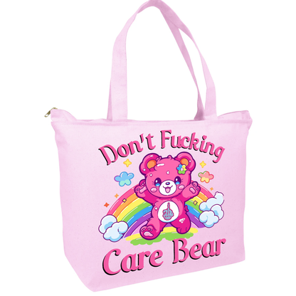 Don't Fucking Care Bear Zippered Tote Bag