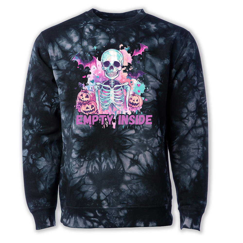 Empty Inside Black Tie Dye Crewneck